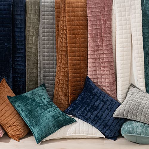 Channel Box Stitch Velvet Quilt Set