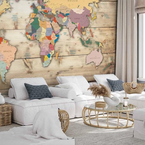 Wall Mural World Map 116x83 in (66.41 Sq Ft)