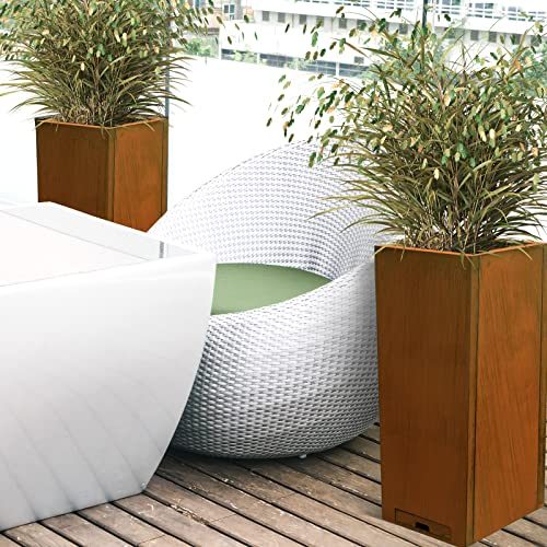 Pre Rusted Steel 30''H Planter Box