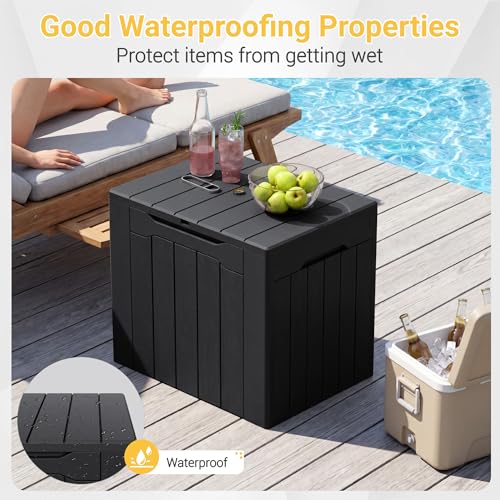 33 Gallon Resin Deck Box All Weather Outdoor Storage Boxes