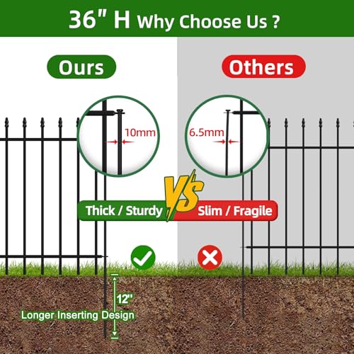 Decorative Metal Garden Fence 36" x 10'