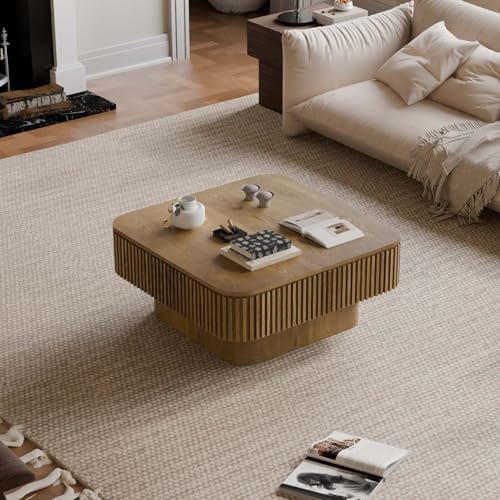 Square Small Coffee Table with Storage