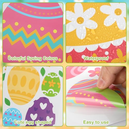 Happy Easter Egg Window Clings 6 Sheets (6 Count)