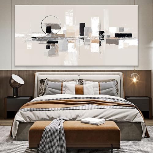 Large Abstract Wall Art For Living Room Painting Black White Wall Art Prints Minimalist Grey Brown Abstract Art Modern Canvas Art Wall Decor Picture For Bedroom Office Home Decoration 35" × 70"