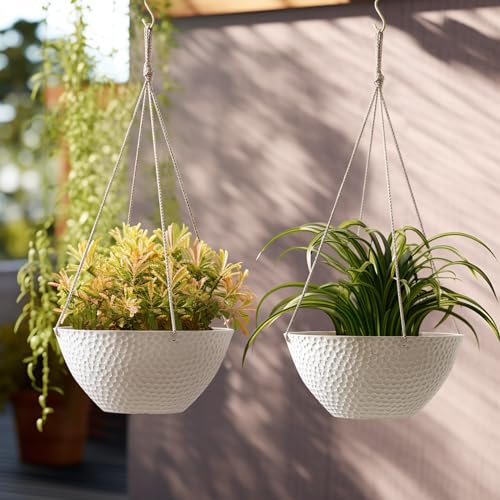Large Hanging Planters for Outdoor Plants (2 Count)
