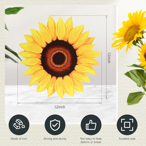 3 Pcs Sunflower Stepping Stones for Garden 12 Inch Decorative Stepping Stones Outdoor Heavy Duty Walkway Iron Pavers for Garden Decor Indoor Outdoor Patio Yard