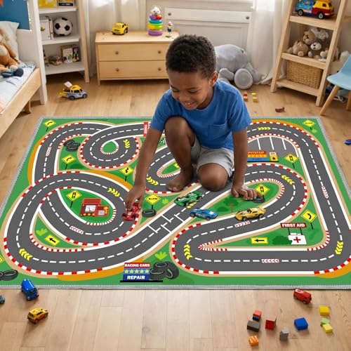 Kids Rug Playmat City Life Playroom Rug Activity Mat for Kids Toy Car Kids Carpet for Playroom Living Room