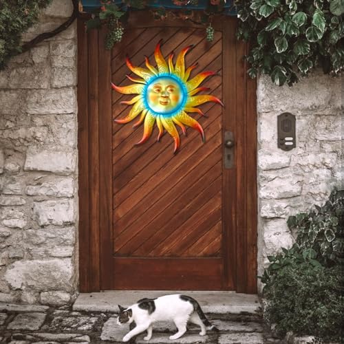 Large Metal Sun Wall Art Decor