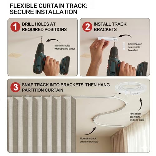 Accordion Partition Curtain with Ceiling Track