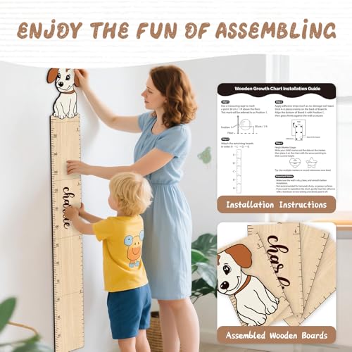 Custom Name Wood Height Chart for Kids Wall Measurement