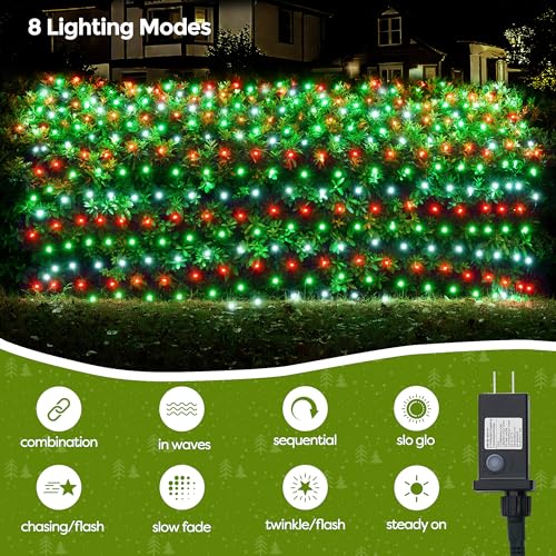 Christmas Lights Outdoor 200LED 8.4ft x 5.2ft Christmas Net Lights with 8 Modes