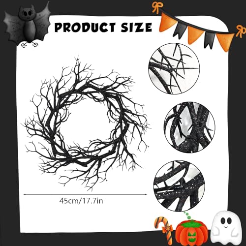 Halloween Black Branch Wreath