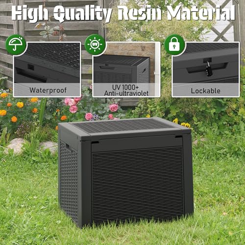 30 Gallon Outdoor Storage Box Waterproof Deck Box for Patio
