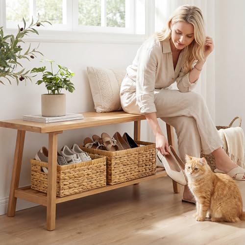 Wicker Storage Baskets for Shelves (2 Count)