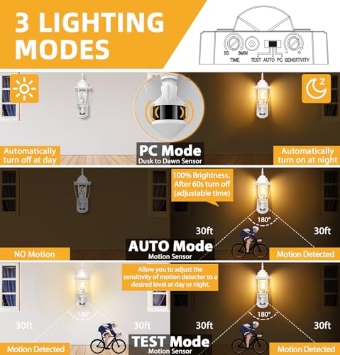 Motion Sensor Outdoor Wall Lights Fixtures (2 Count)