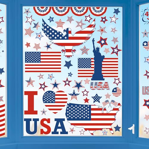 152 Pcs 4th of July Window Clings (9 Count)