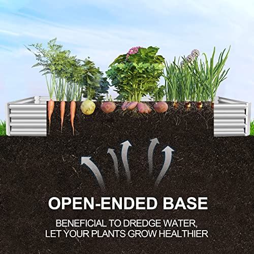 12×4×1ft Galvanized Raised Garden Bed Kit for Vegetables