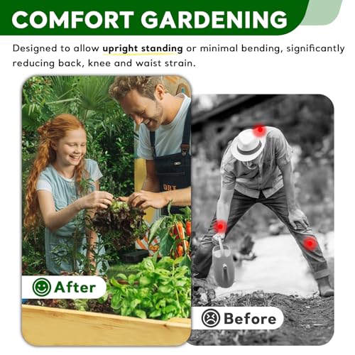 BSP Raised Garden Bed with Legs Outdoor Elevated Planter Box Flower Bed Wood Planter for Vegetable Herb Upgraded Solid Structure Growing Box Suitable for Backyard Patio and Balcony
