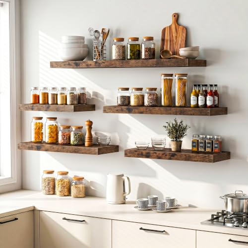 Floating Shelves 23.6" W x 9.3" D Brown Set of 2 (2 Count)
