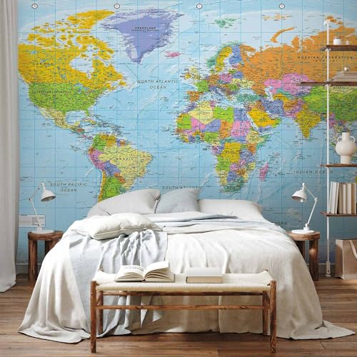 Wall Mural World Map 197x110 in (150.7 Sq Ft)
