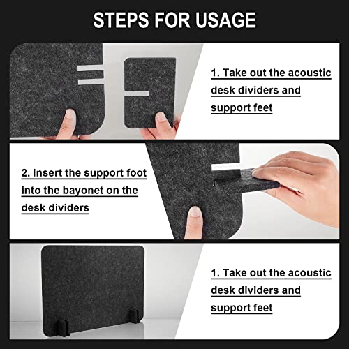 2 Pcs Acoustic Desk Divider Desk Partition for Students 16 x 24 Inch Table Freestanding Privacy Panel Visual Distraction and Noise Reducing for School Classroom Teacher Office