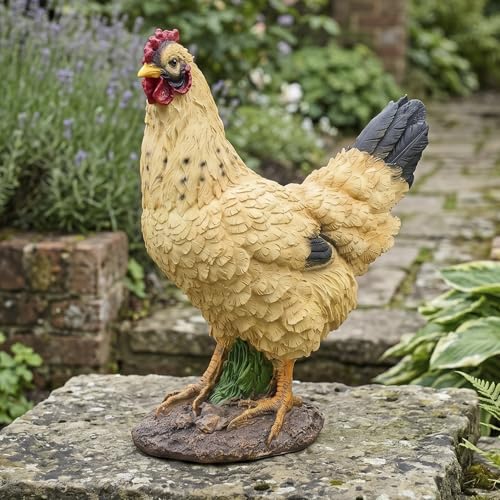 Resin Rooster Garden Statue Farmhouse Style Decor