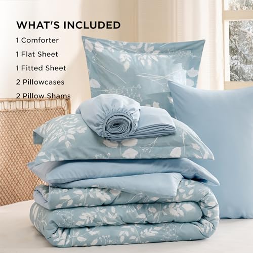 Floral Sky Blue Comforter Set