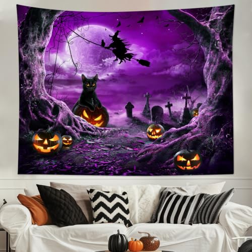 Purple Horror Halloween Tapestry