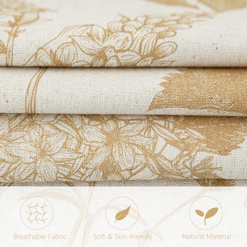 Set of 2 Linen Floral Vintage Throw Pillow Covers Neutral Accent Print Decorative Cozy Cushion Covers Farmhouse Home Decor for Sofa Chair Couch Bed Living Room (2 Count)