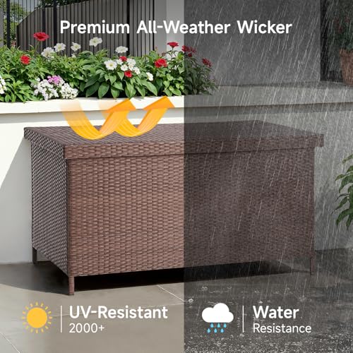 158 Gallon XL Wicker Deck Box