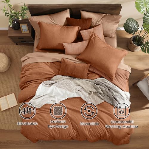 Oversized Queen Comforter Set 7 Pieces Autumn Leaf Bed in a Bag