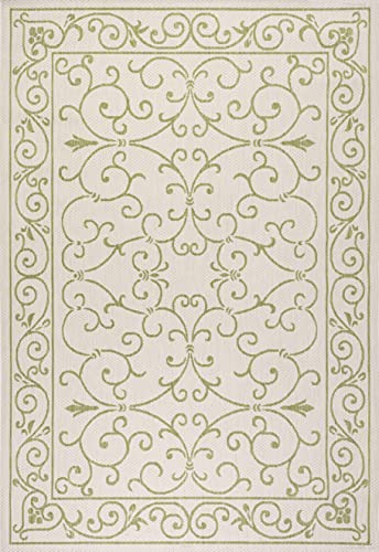 Vintage Filigree Indoor Outdoor Area Rug 4X6 Cream