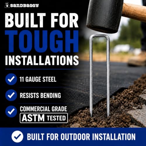 500-Count 6-Inch Galvanized Landscape Staples - SOD Garden Stakes ~ Trusted by Farmers & Contractors Across the USA (500 Count)