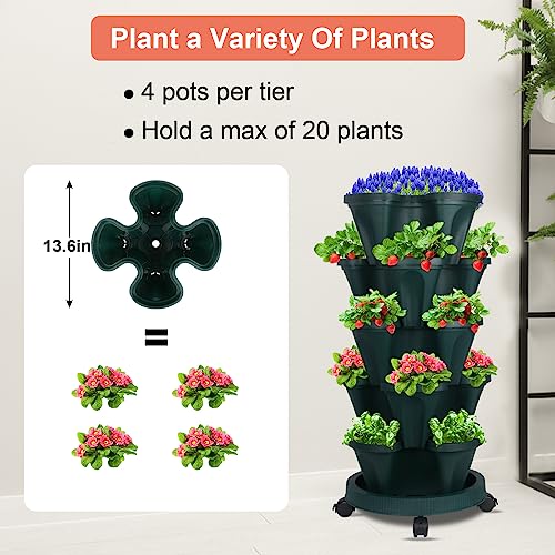 Stackable Vertical Garden Planter with Wheels
