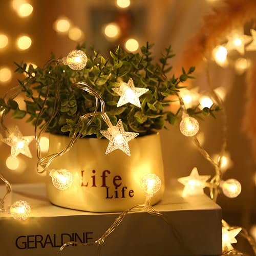 Crystal Globe & Star String Lights Plug in (160 Count)