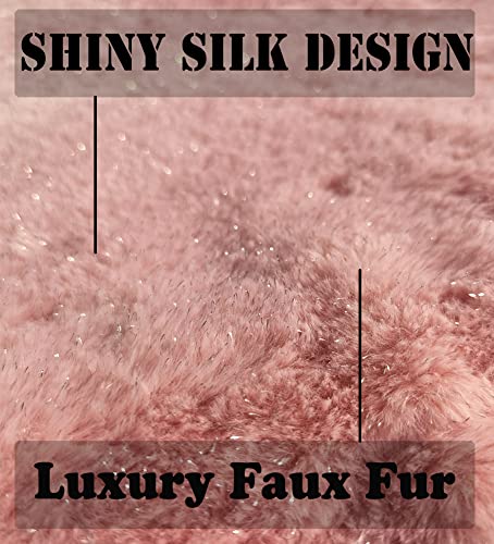 48 Inch Christmas Tree Skirt Faux Fur Pink Bright Silk Shiny Decoration for Christmas Tree Plush Merry Christmas Decorations Decor