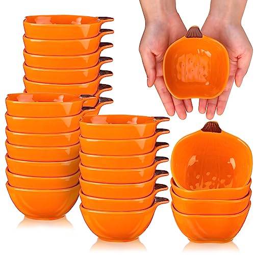 Fall Pumpkin Ramekins 6 oz Oven Safe Ceramic Bowls (24 Count)