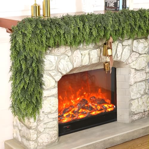 Lifelike Touch Artificial Cedar Garland for Christmas Decor (2 Count)