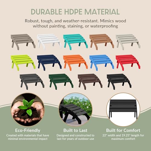 Dylan Outdoor Patio HDPE Adirondack Ottoman Footrest