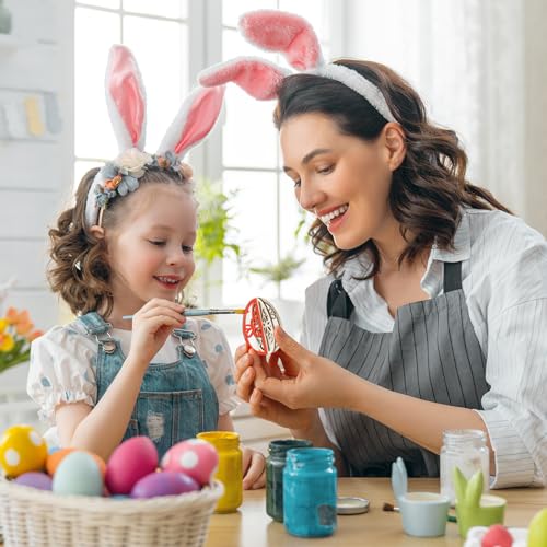 DIY 3D Easter Eggs Wood Crafts to Paint (24 Count)