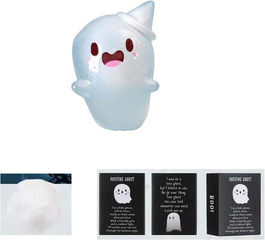 32 Sets Halloween Mini Ghost Figures with Box, Glow in The Dark Mini Resin Ghosts, Luminous Ghost Miniature Resin Figurines for Halloween Party Favors (1PCS C)