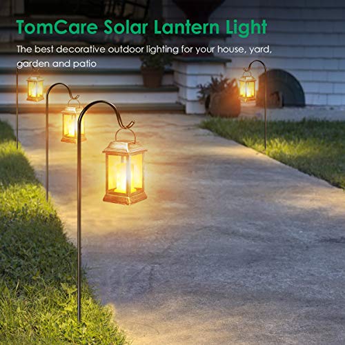 Flickering Flame Solar Lights Outdoor Metal Hanging Lantern (2 Count)