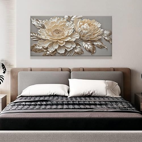 White Flower Wall Art Painting Artwork For Living Room Home Decor 20X40 ln