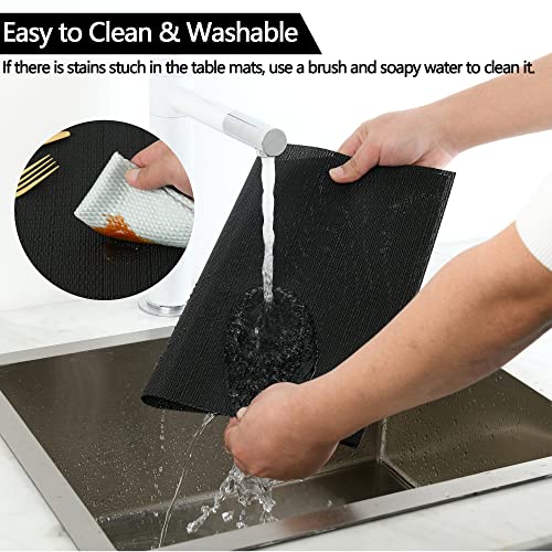 Black Placemats Set of 8 (8 Count)