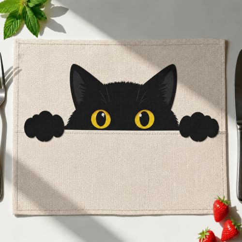 Black Cat Table Placemats (4 Count)