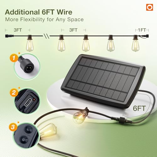 78(72+6) FT Solar String Lights Waterproof with Remote USB, 24+2 LED (78 Foot)