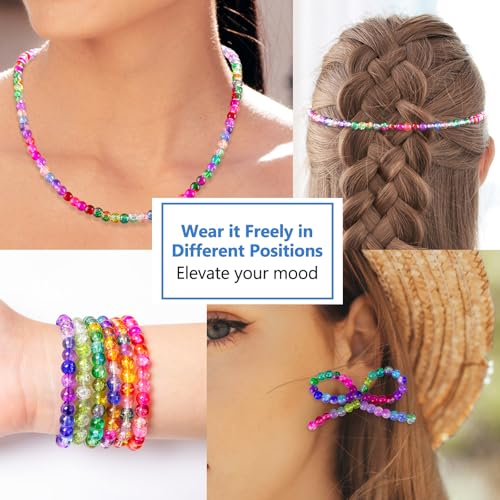 About 144 Colors 1200PCS 6mm Crack Glass Beads Bracelet Making Set (1200 Count)