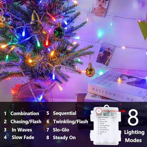 2 Pack 200 LED Battery Operated String Lights