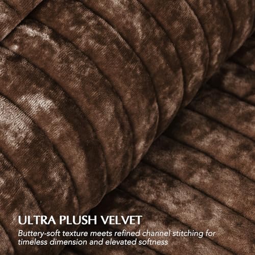Stripe Channel Luxury Velvet Quilt Set Queen Size