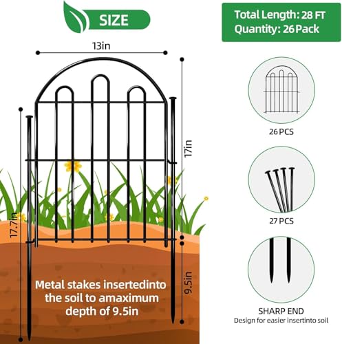 28ft in x 22in Decorative Garden Fence (26 Count)